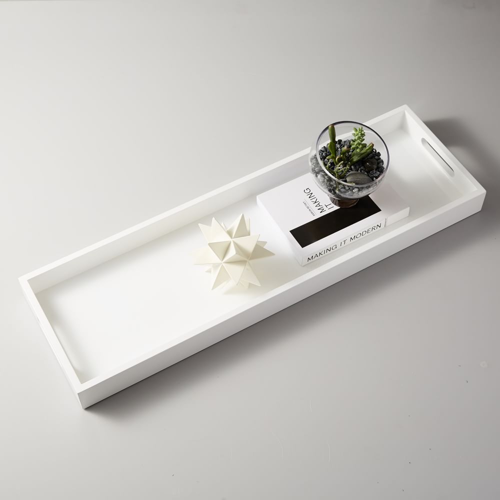 Lacquer Wood Tray - White | West Elm (US)