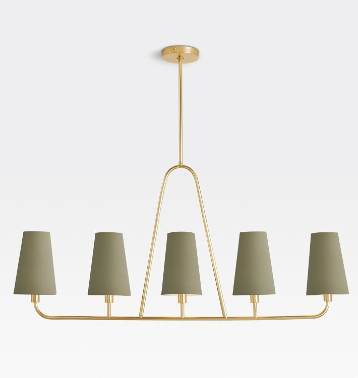 Ansel 43" Linear Pendant, Metal Shades | Rejuvenation