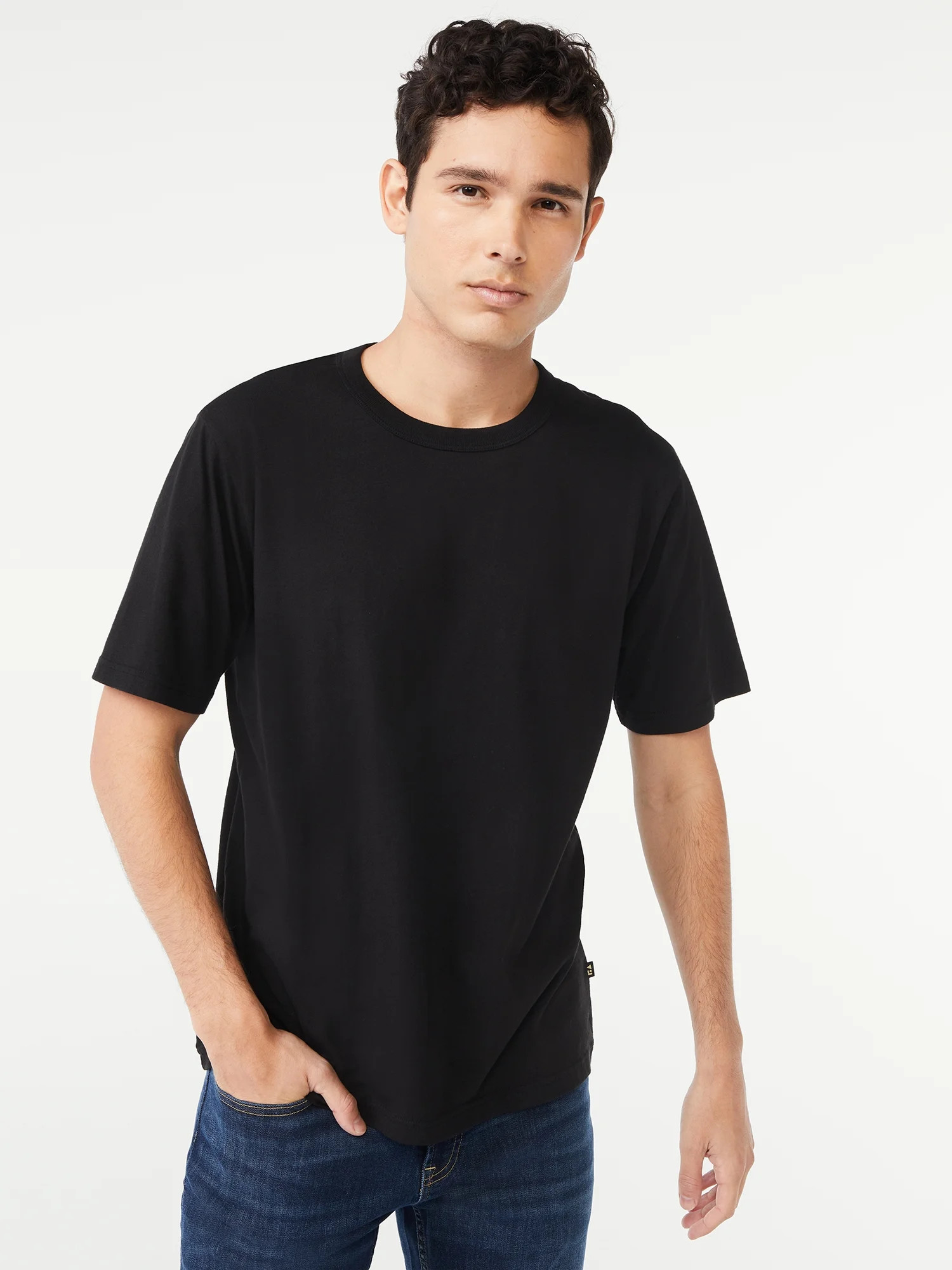Free Assembly Men’s Everyday Cotton Tee with Short Sleeves, Sizes S-3XL | Walmart (US)
