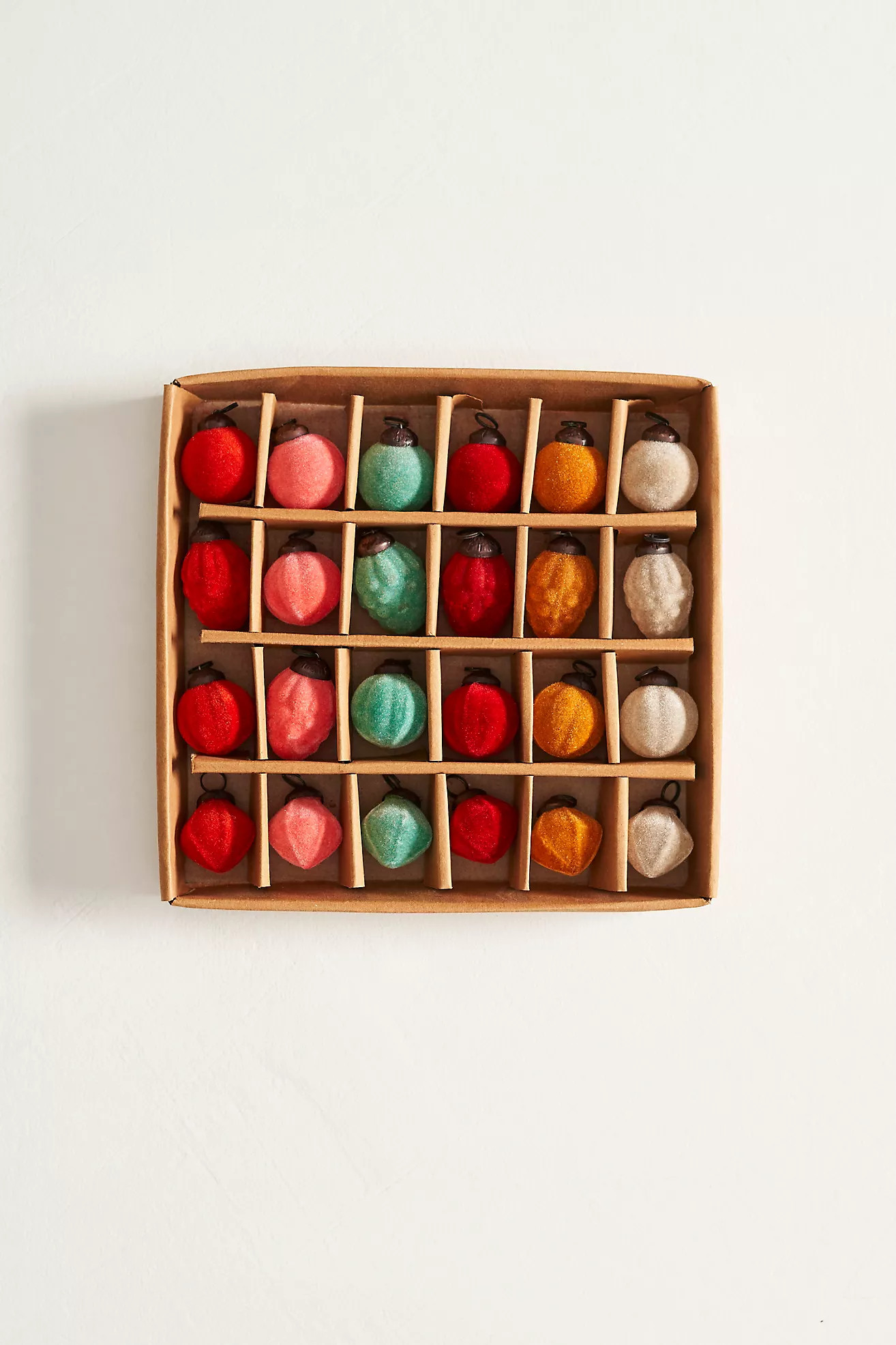 Flocked Bauble Miniature Ornaments, Set of 20 | Anthropologie (US)