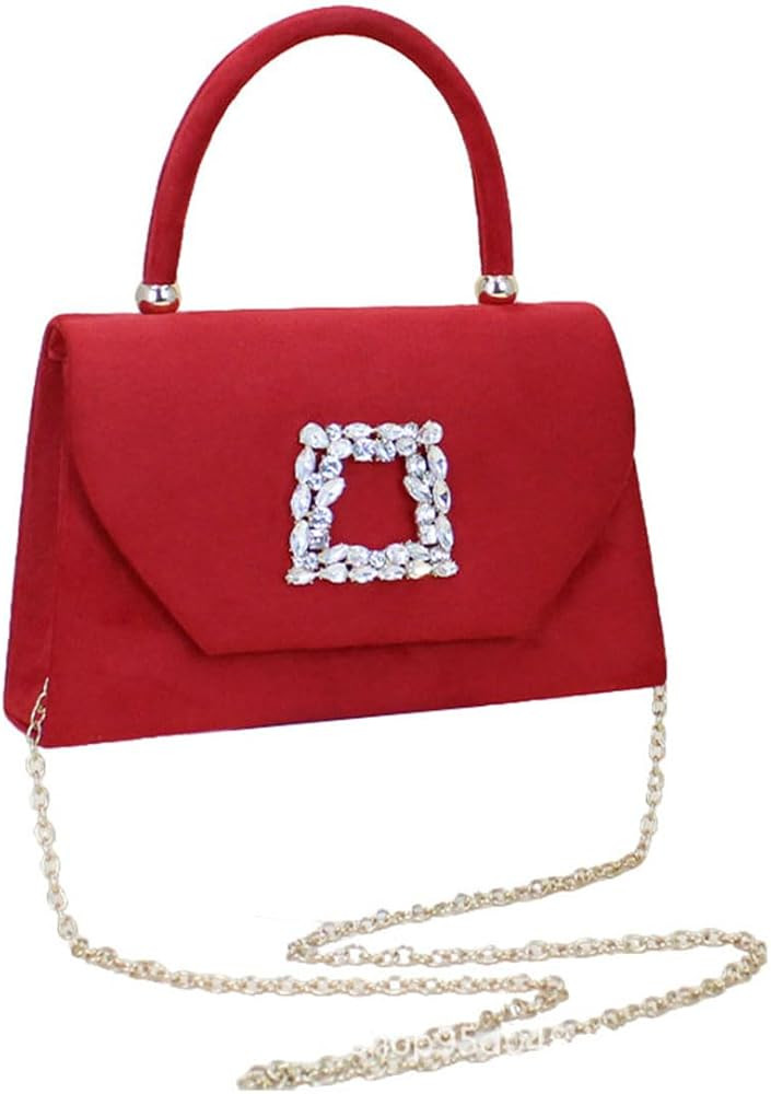 1 PCS Velvet Handbag with Crystal Embellishments evening bag,Suitable for banquets, party shoppin... | Amazon (US)