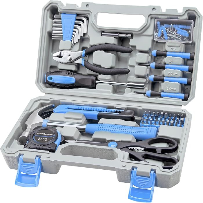 CARTMAN Home Tool Set Kit, Basic Household Hand Tools with Storage Case Light Blue | Amazon (US)