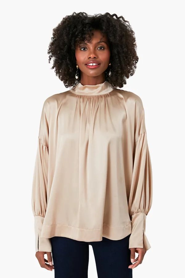 Beige Amy Silk Shirt | Tuckernuck (US)