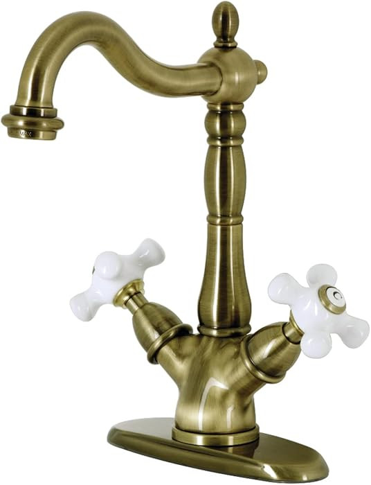Kingston Brass KS1493PX Vessel Sink Faucet, Antique Brass | Amazon (US)