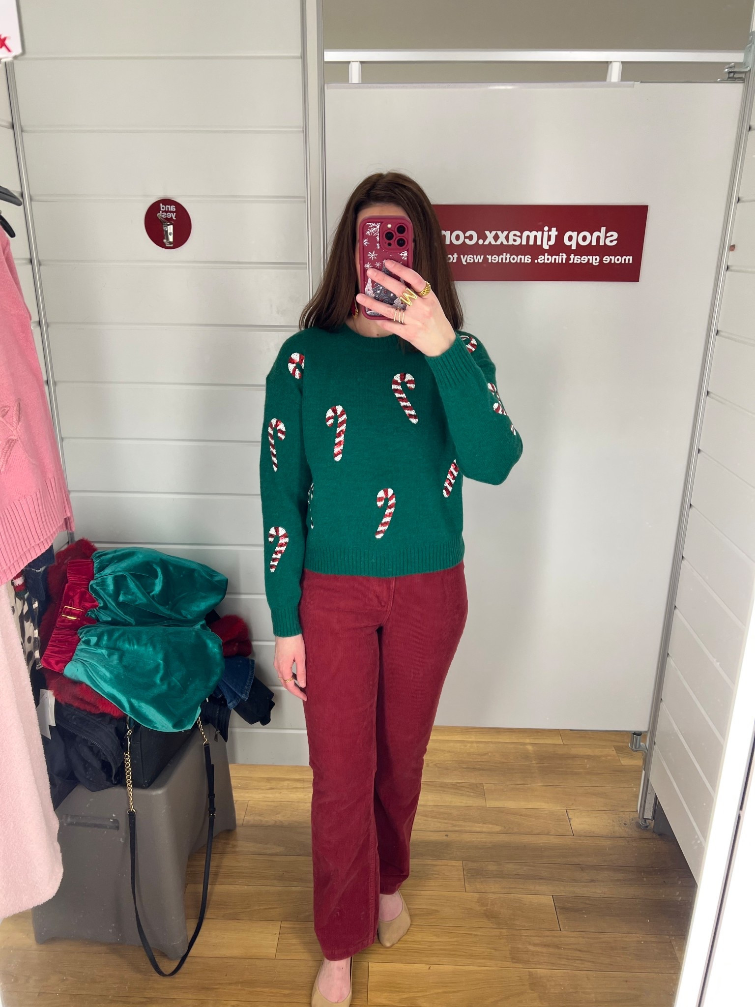 Green candy cane sweater (small). Red corduroy pants (4). #sweater #greensweater #candycanesweater #pants #redpants #corduroypants #christmasoutfit #holidayoutfit 
christmas party outfit
holiday party outfit  
christmas outfit women 
holiday outfits women 

#LTKHoliday #LTKFindsUnder100 #LTKSeasonal
