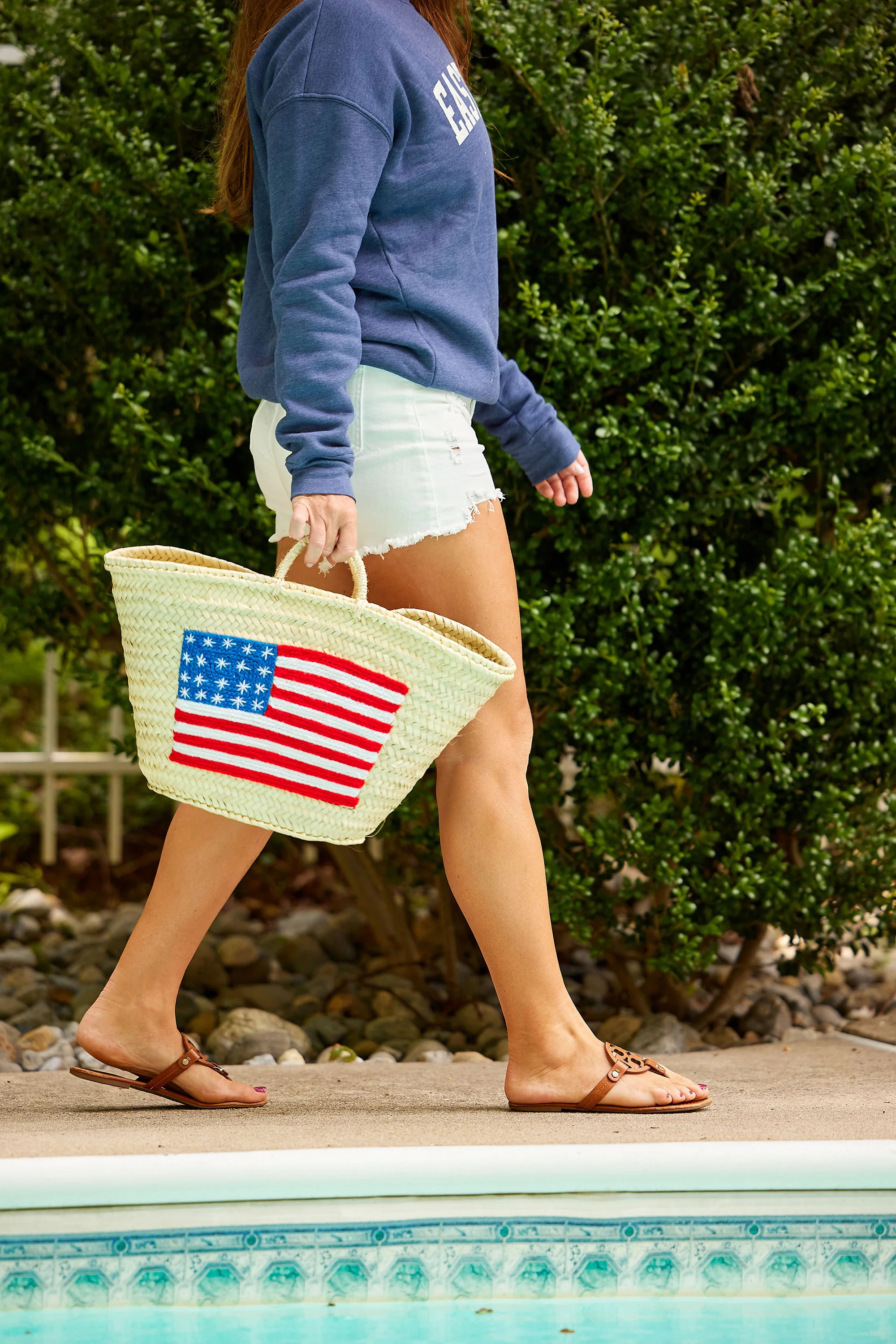 Brant Point Straw Basket Tote | The Monogram Corner