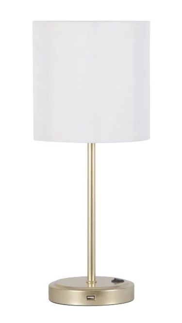 Mainstays Transitional Metal Grab and Go Stick Lamp with USB Port, Gold Finish | Walmart (US)