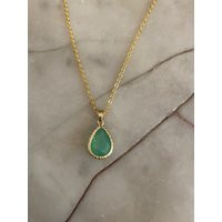Green Opal Teardrop Jewel Necklace | Etsy (US)