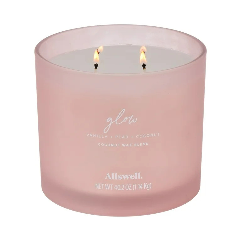 Allswell Glow (Vanilla + Pear + Coconut) Scented 4-Wick Spa Jar Candle 40.2oz. | Walmart (US)