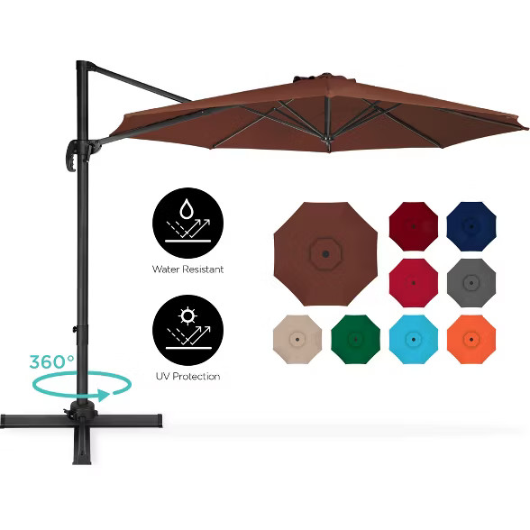 Best Choice Products 10ft 360-Degree Rotating Cantilever Offset Hanging Market Patio Umbrella w/ ... | Target