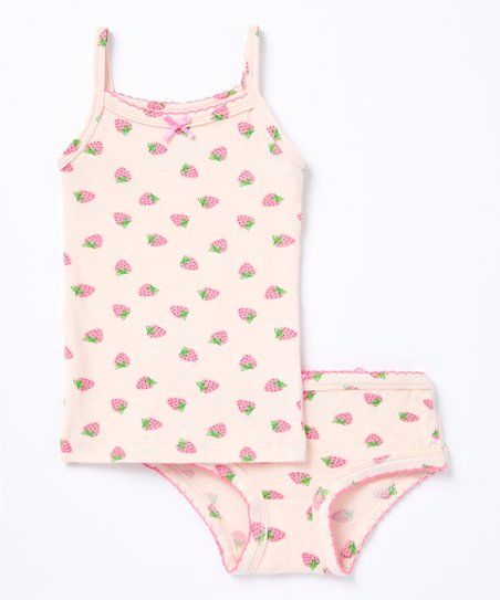 René Rofé Girl Pink Strawberry Camisole & Underwear Set - Toddler & Girls | Zulily