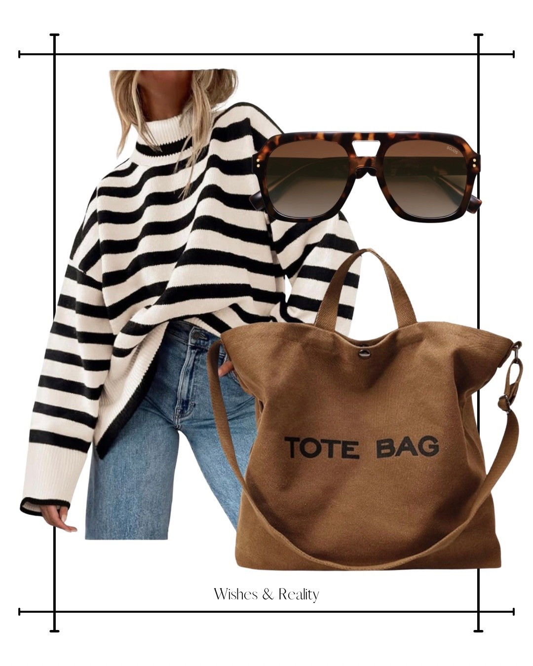 Loving this comfy striped sweater, paired with a functional tote bag and some retro aviator sunglasses. Perfect for a cozy day out.

#LTKFindsUnder50 #LTKootd #LTKSeasonal