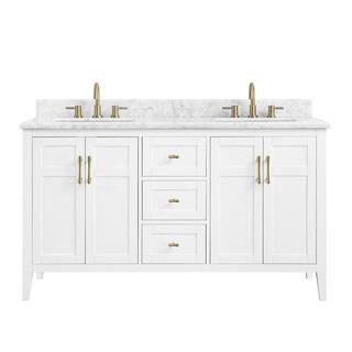 Home Decorators Collection Sturgess 61 in. W x 22 in. D x 35 in. H Double Sink Freestanding Bath ... | The Home Depot