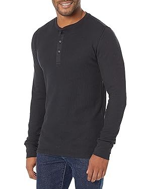 Amazon Essentials Men's Slim-Fit Long-Sleeve Waffle Henley Shirt | Amazon (US)