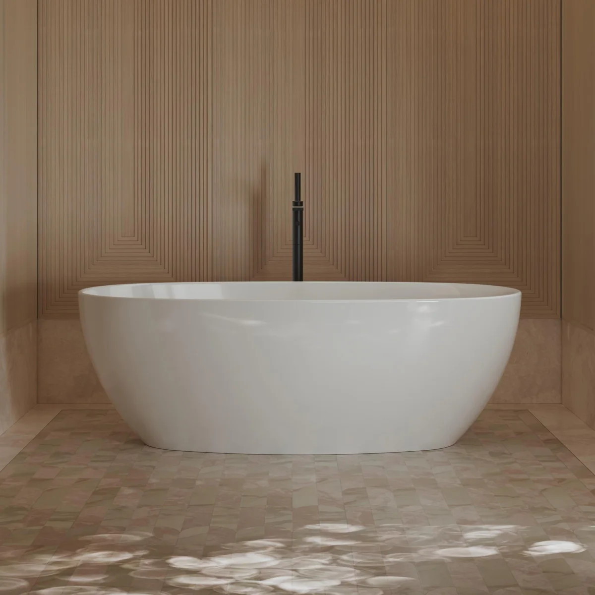 MonBlari 67" X 33" Acrylic Freestanding White Soaking Bathtub with Overflow and Pop-up Drain For ... | Wayfair North America