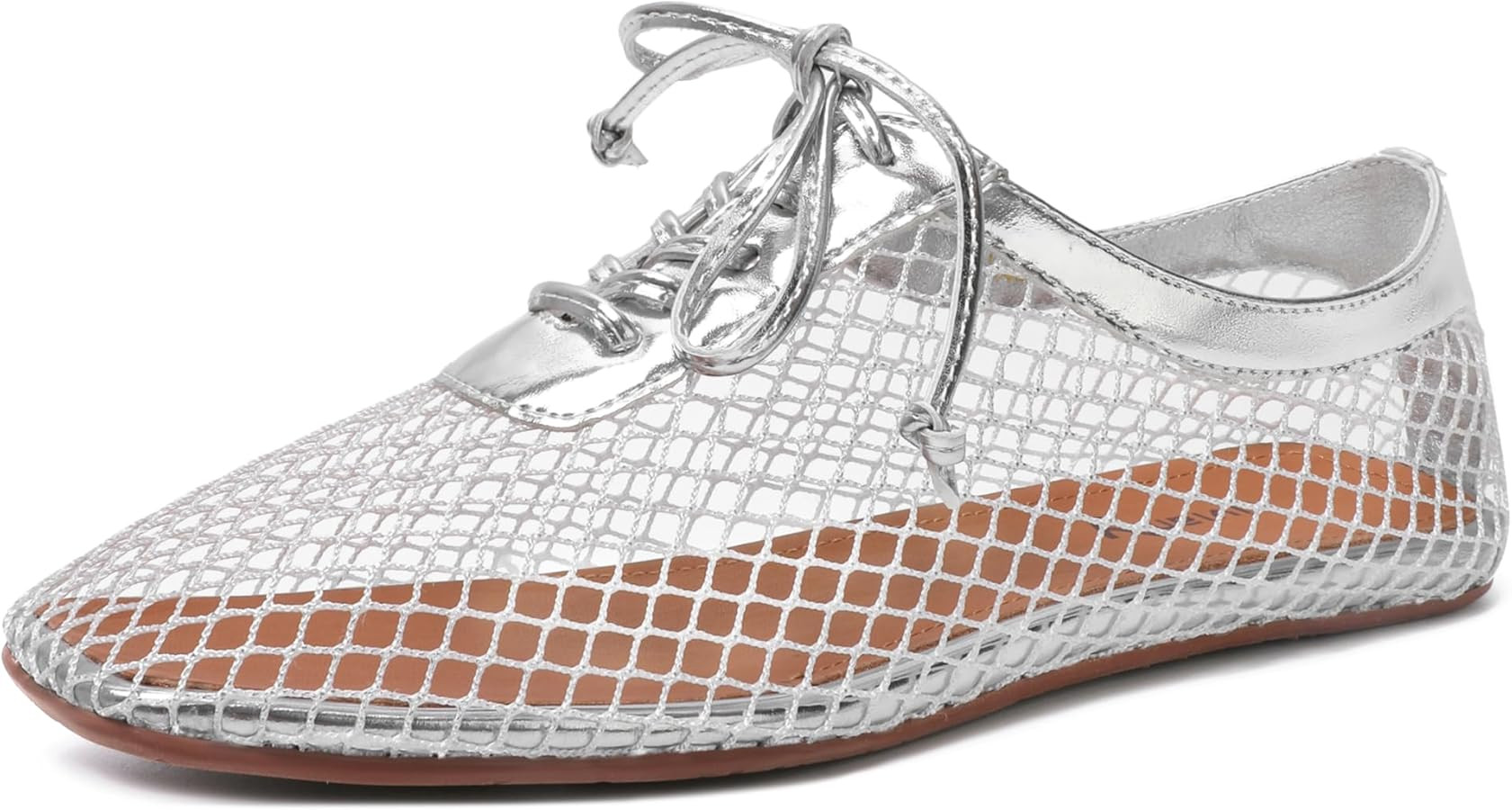 vivianly Mesh Ballet Flats Shoes for Women Flats Comfortable Dressy Round Toe Mesh Flats Fishnet ... | Amazon (US)