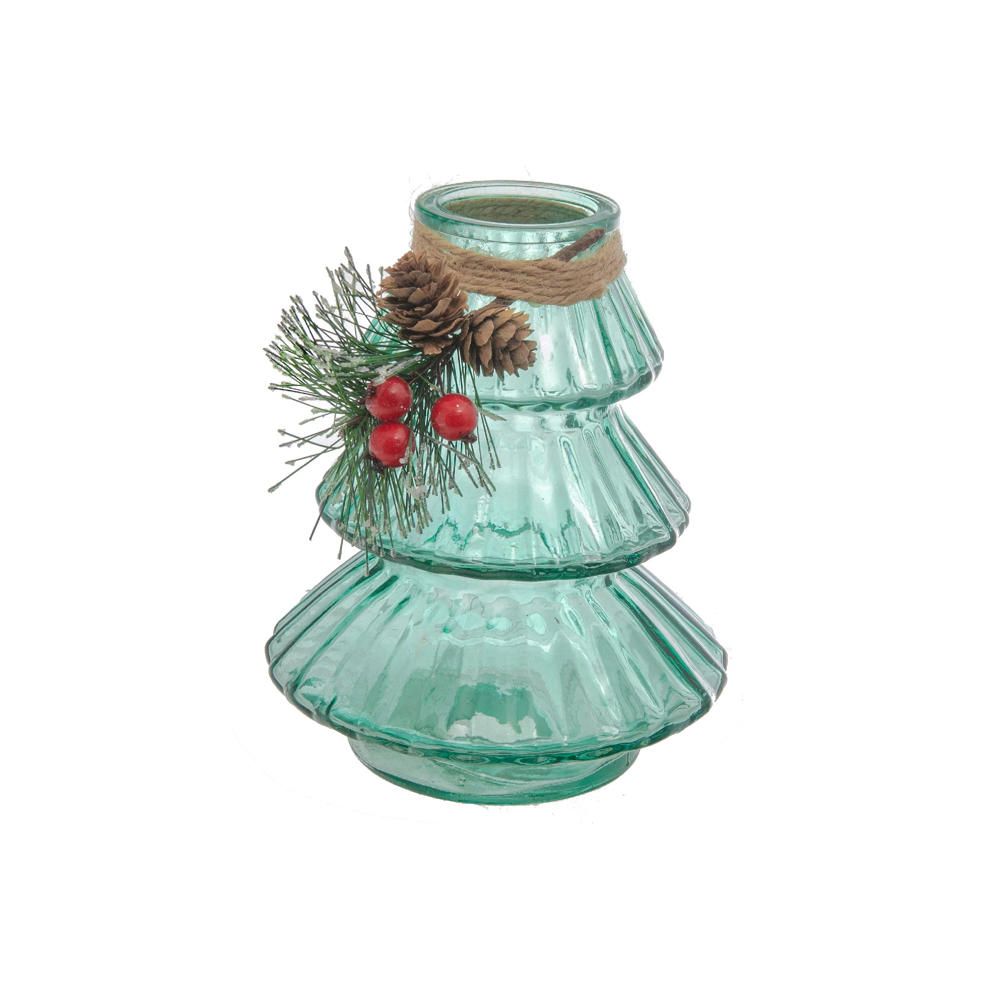 Christmas Tree Shaped Glass Vase With Pine | Bed Bath & Beyond