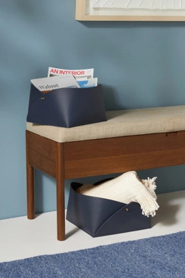 Viv Leather Basket | Anthropologie (US)