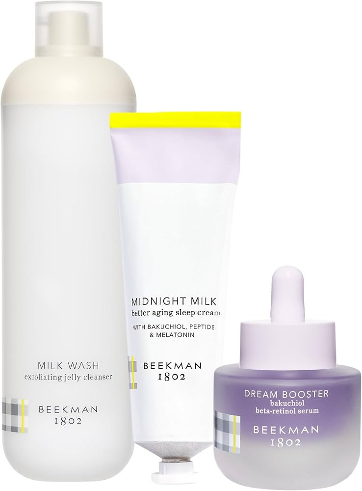 Beekman 1802 Better Aging Nighttime Skincare Routine Set - 3-Piece - Firms, Smooths & Boosts - Go... | Amazon (US)