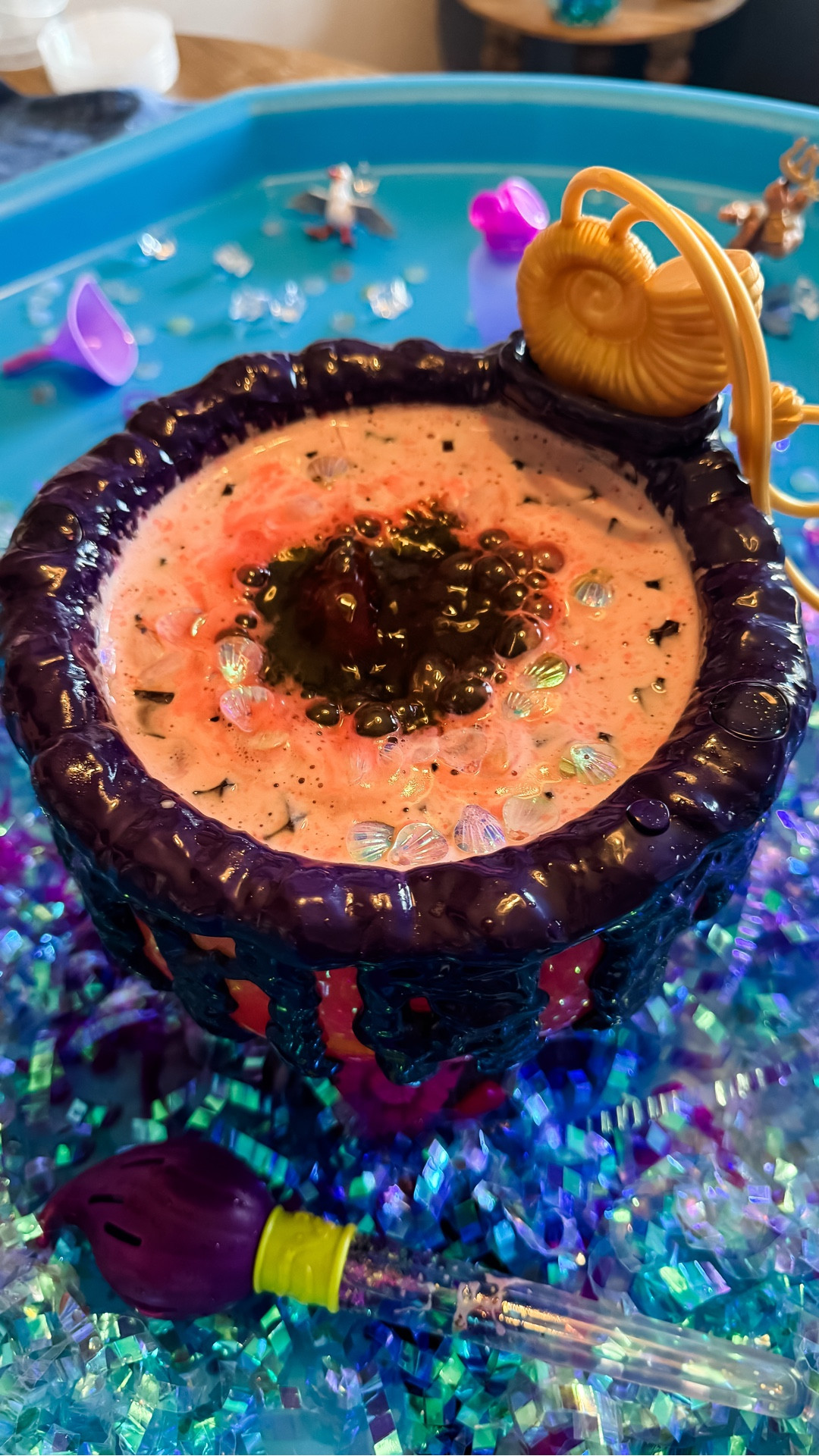 By far the best find of the summer!

It’s a cauldron, it has sensors and sound effects, all of the accessories, it’s Ursula’s potion set! What more could potion loving kids ask for! I added a few droppers and fizzy wand brushes. It was the perfect activity for the kids to do while I finished packing for vacation. They must have played for two hours!

#momwin #summerfind #besttoys #augtober #summerweeen #potions #potiontoys #potionsforkids #summeractivities #summerweenactivities

#LTKSeasonal #LTKKids #LTKParties