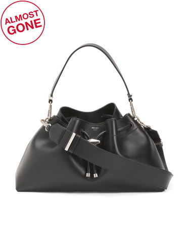Made In Italy Leather Cinch Medium Hobo Bag | TJ Maxx