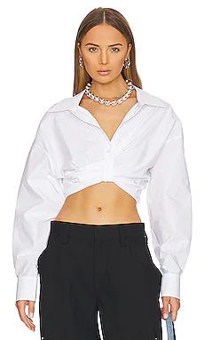 Draped Cropped Shirt with Placket Detail
                    
                    Alexander Wang | Revolve Clothing (Global)