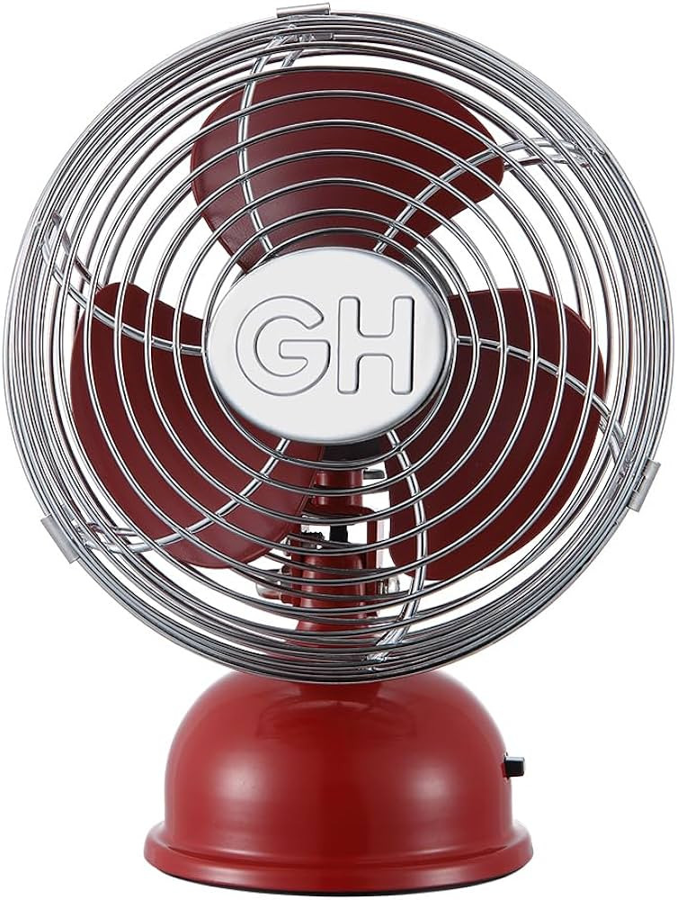 Good Housekeeping (92521) All-Metal USB-Powered 5" Oscillating Personal Fan (Crimson Red) | Amazon (US)