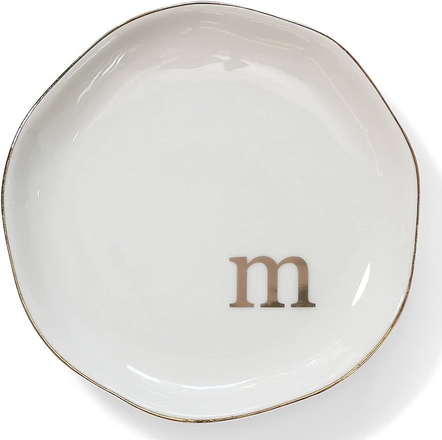 HOME SMILE Initials Ring Dish Jewery Tray with Personalized M-Monogrammed Engagement Wedding Gift... | Amazon (US)