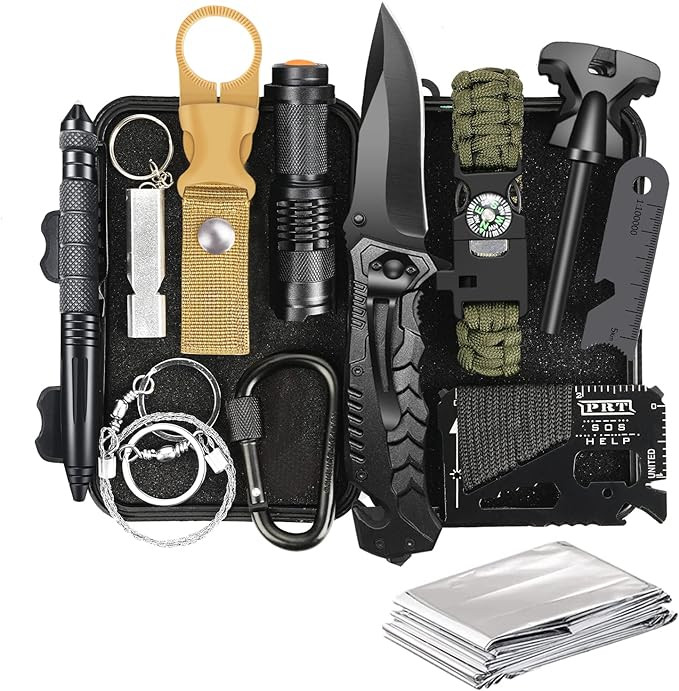 Gifts for Men Husband Dad Christmas, Survival Kit, Emergency Survival Gear and Equipment 14 in 1,... | Amazon (US)