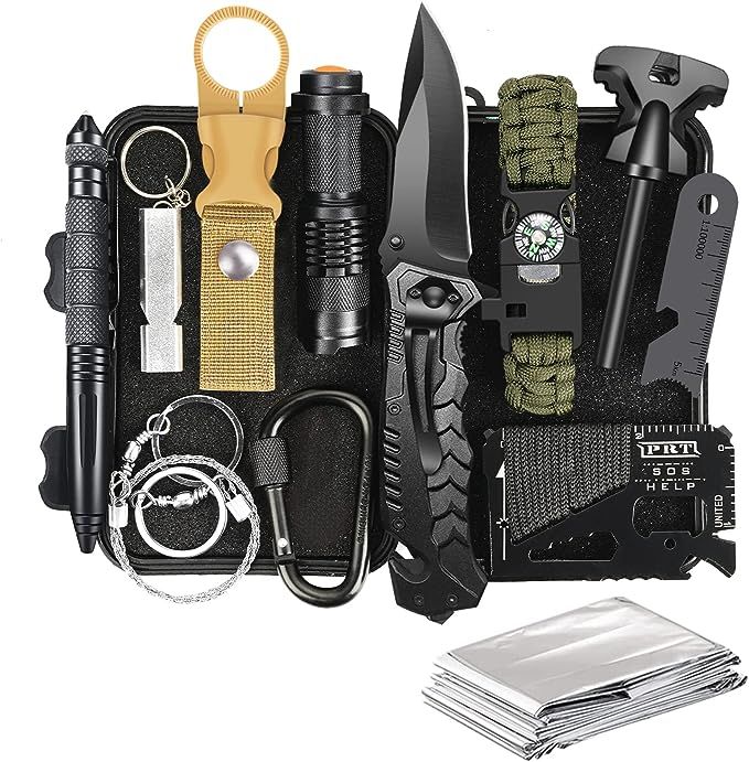 Gifts for Men Husband Dad Christmas, Survival Kit, Emergency Survival Gear and Equipment 14 in 1,... | Amazon (US)