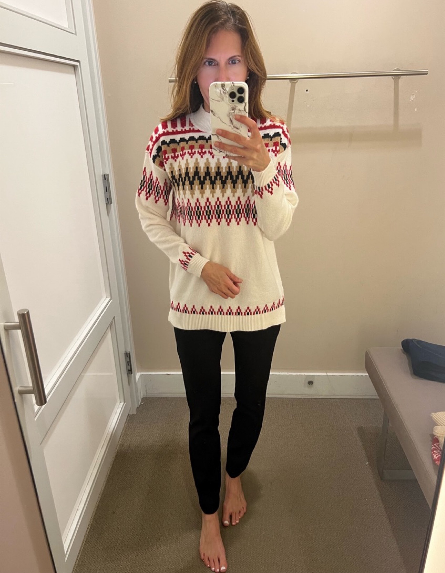 The Loft made fair isle even cozier with a mock neckline and tunic length. Whether you’re posing for family photos or just enjoying the season gathered around the Christmas tree with hot cocoa, this sweater makes the season merry and bright! ❤️💚❤️

#LTKSeasonal #LTKsalealert #LTKHoliday