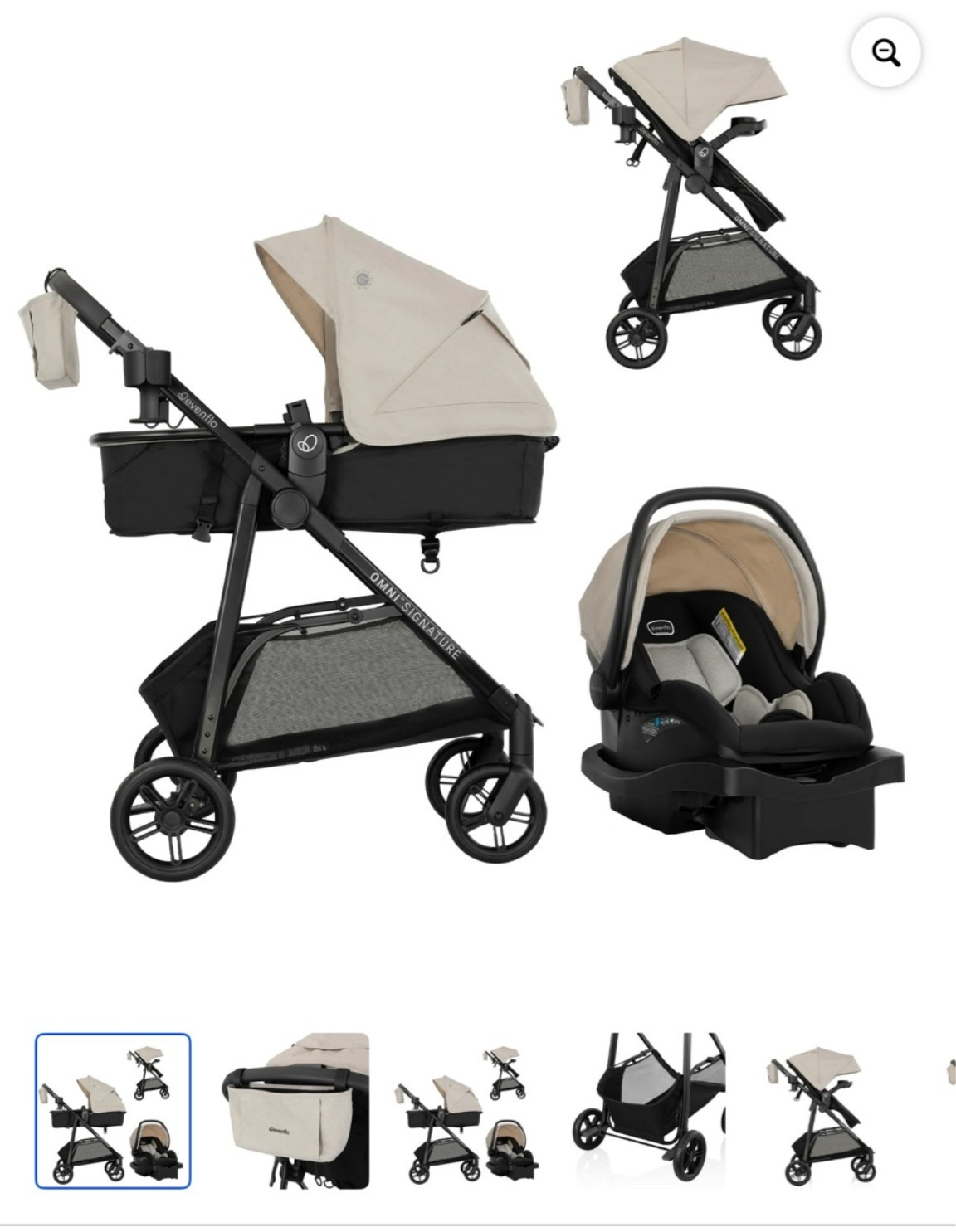 Evenflo Omni Signature Travel System with LiteMax Infant Car Seat, Coastal Coffee

#LTKmomlife