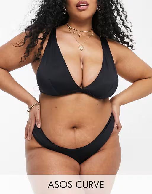 ASOS DESIGN Curve recycled mix and match hipster bikini bottoms in black | ASOS (Global)