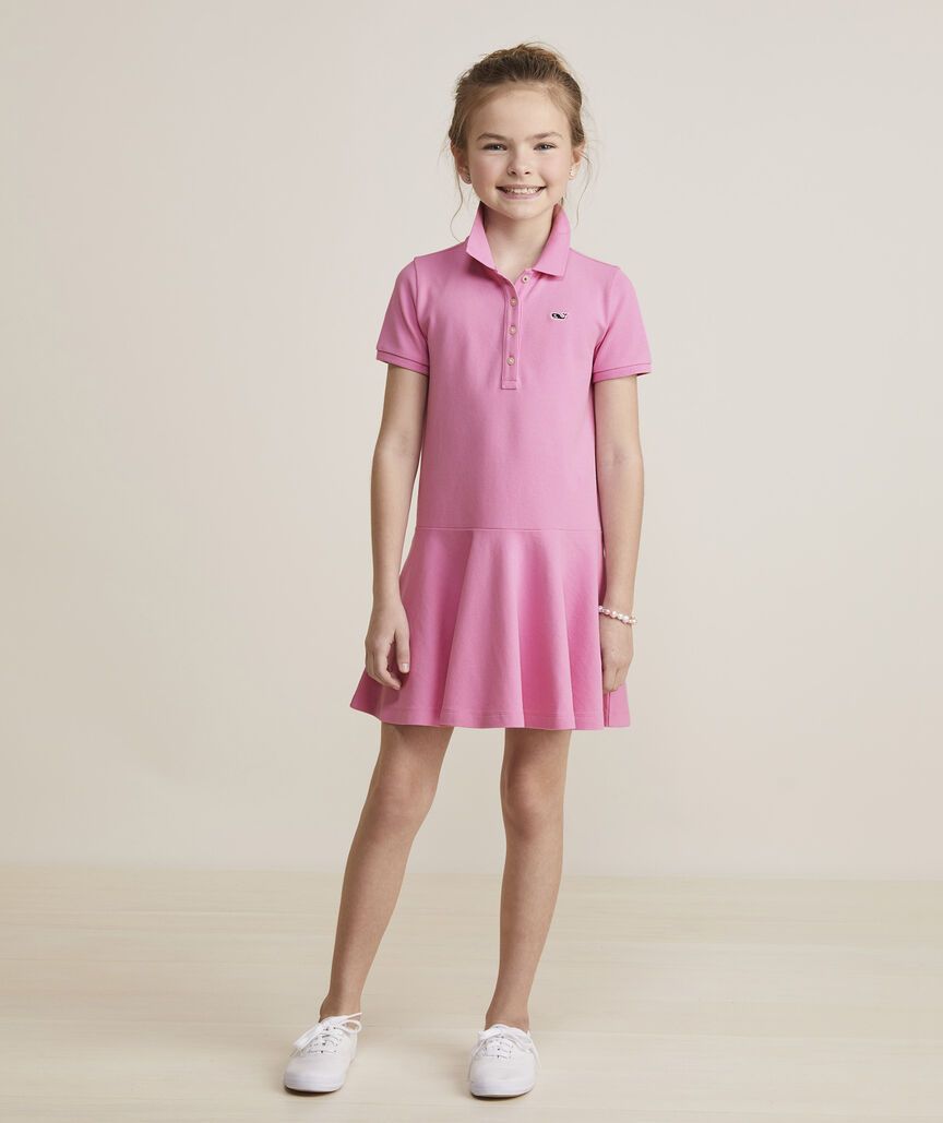 Girls' Dropwaist Pique Polo Dress | vineyard vines