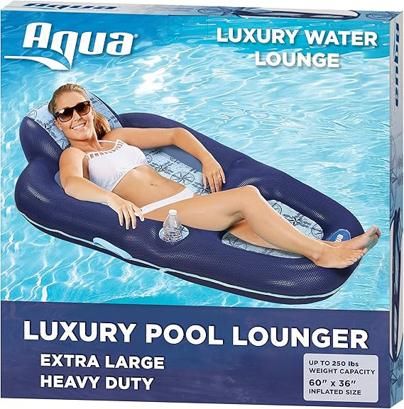 Aqua Campania Ultimate 2 in 1 Recliner & Tanner Pool Lounger with Adjustable Backrest and Caddy, ... | Amazon (US)