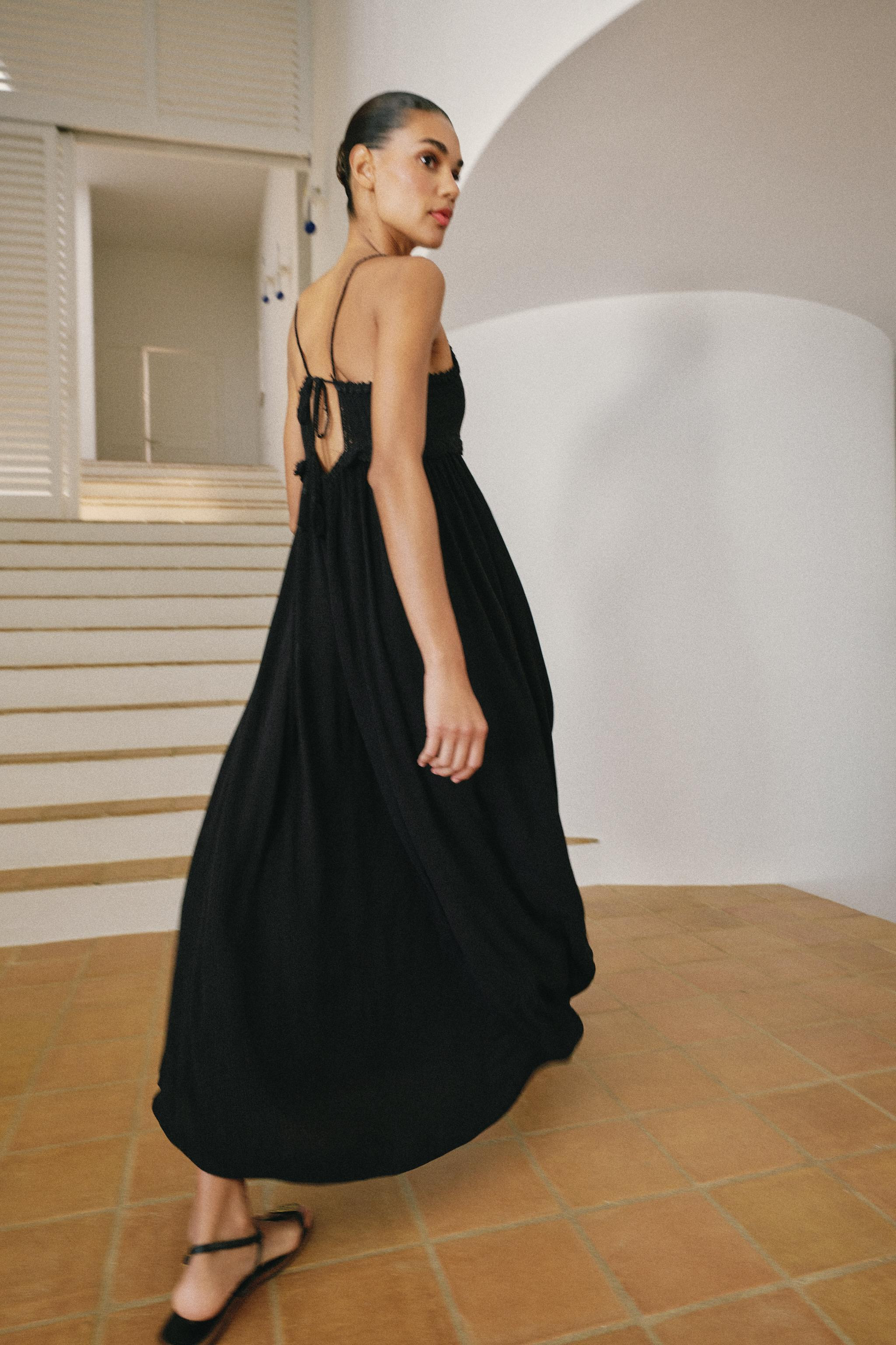 LONG KNIT CROCHET DRESS | Zara UK