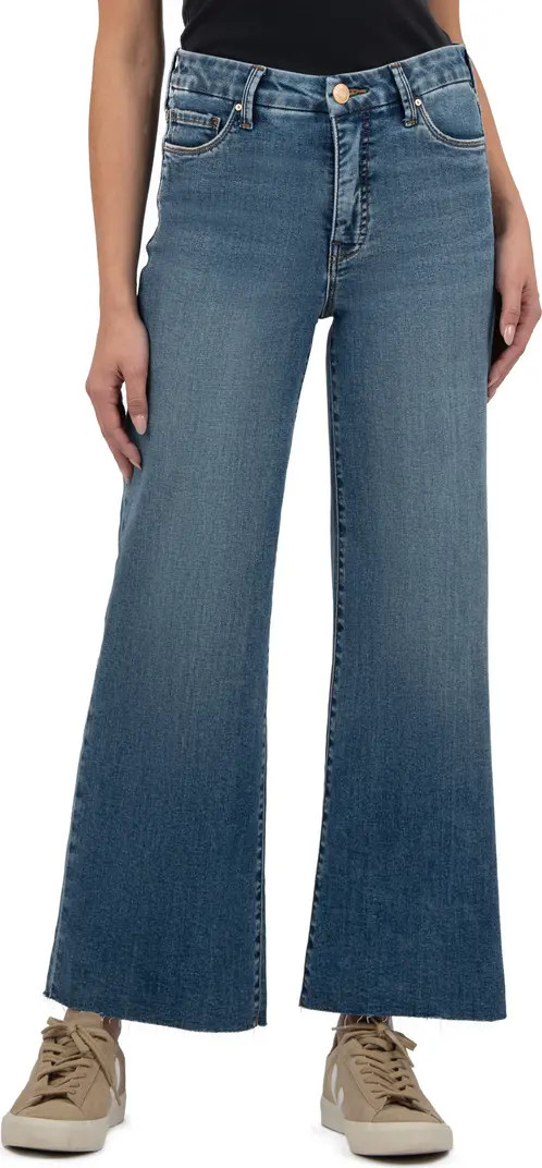 Meg Fab Ab Raw Hem High Waist Ankle Wide Leg Jeans | Nordstrom