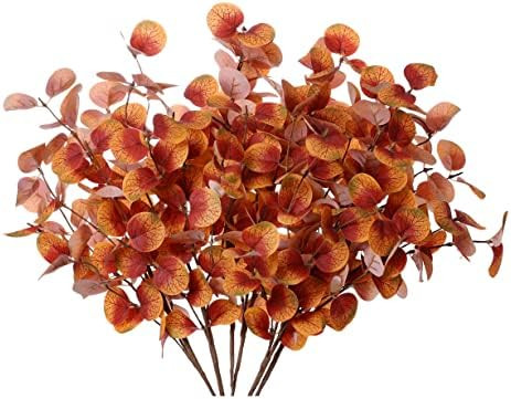J’FLORU 6 Pack Artificial Eucalyptus Stems,17” Tall Fall Picks with Eucalyptus Leaves Autumn ... | Amazon (US)