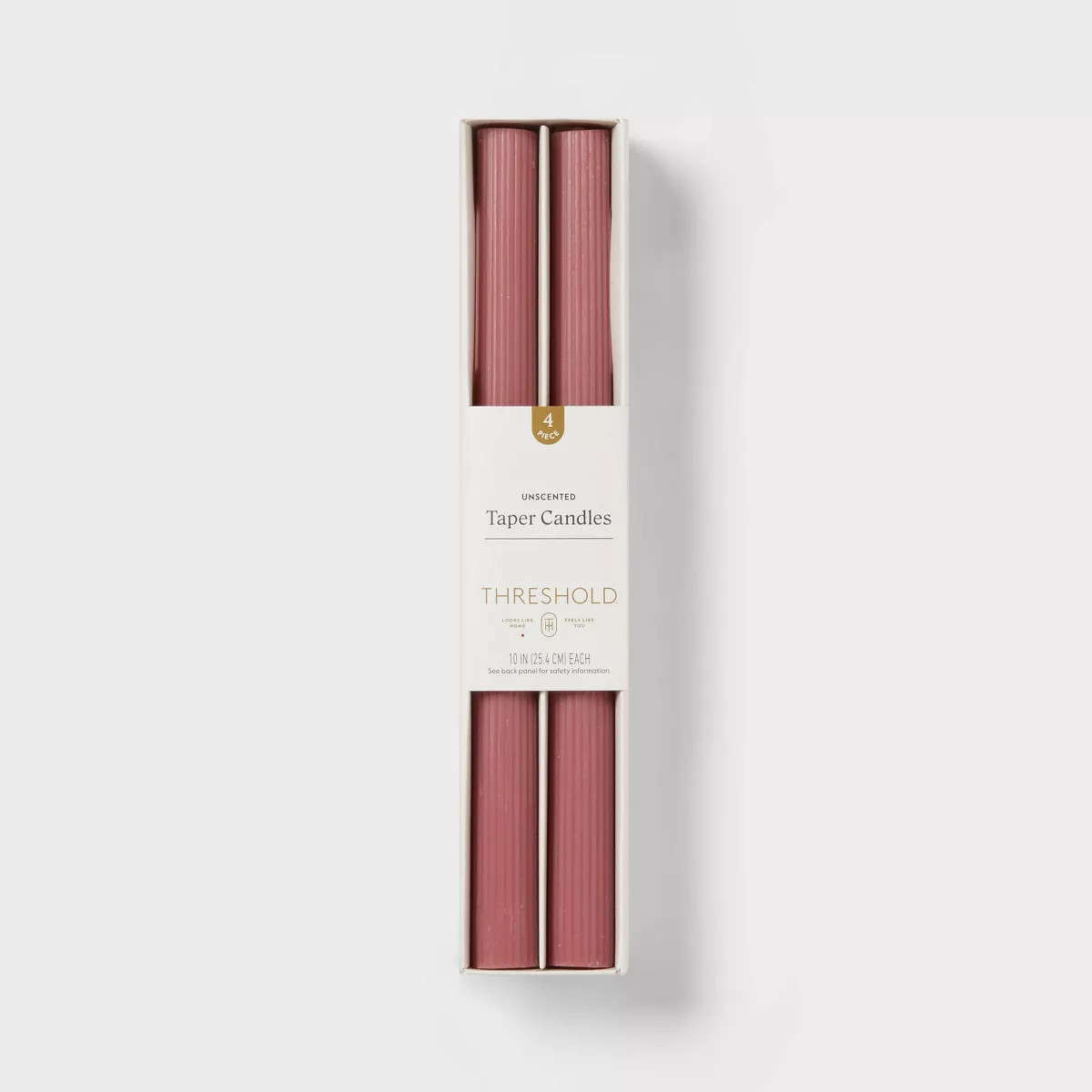 4pk Ribbed Taper Candle Set Pink - Threshold™ | Target