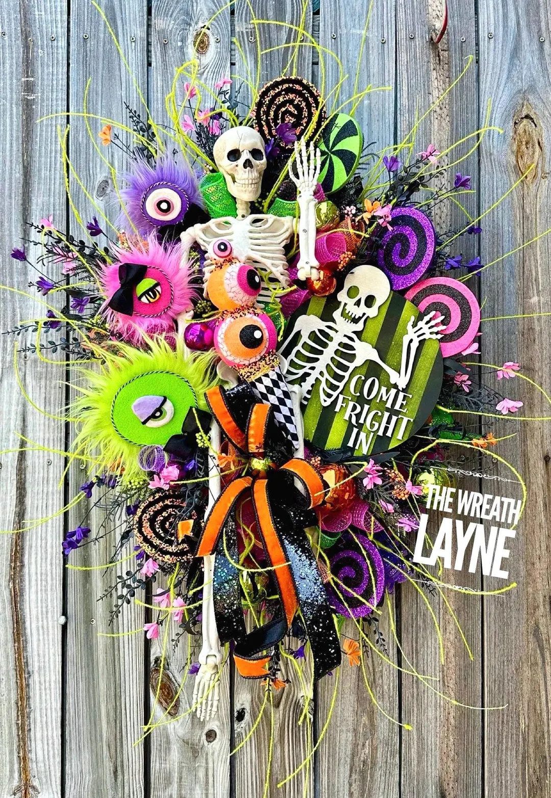 Halloween Welcome Wreath, Fall Mesh Wreath, Skeleton Wreath, Lollipop Wreath, Candy Halloween Wre... | Etsy (US)