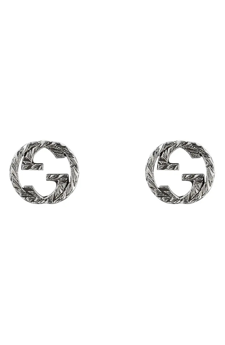 Gucci Interlocking G Silver Stud Earrings | Nordstrom | Nordstrom