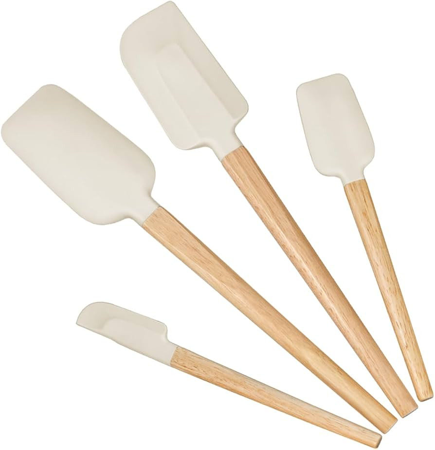 Silicone Spatula Set, 4 Piece Food Grade Rubber Spatula, Spoon, Jar Spatula, Heat Resistant Up To... | Amazon (US)