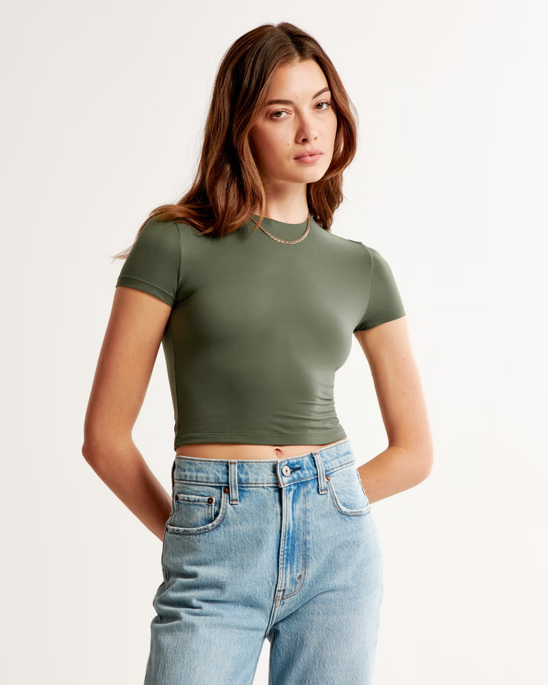 Women's Soft Matte Seamless Baby Tee | Women's Tops | Abercrombie.com | Abercrombie & Fitch (US)