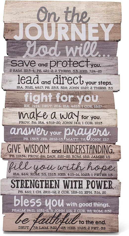 On The Journey God Will Rustic Stacked Pallet 5 x 10 Wood Plaque | Amazon (US)