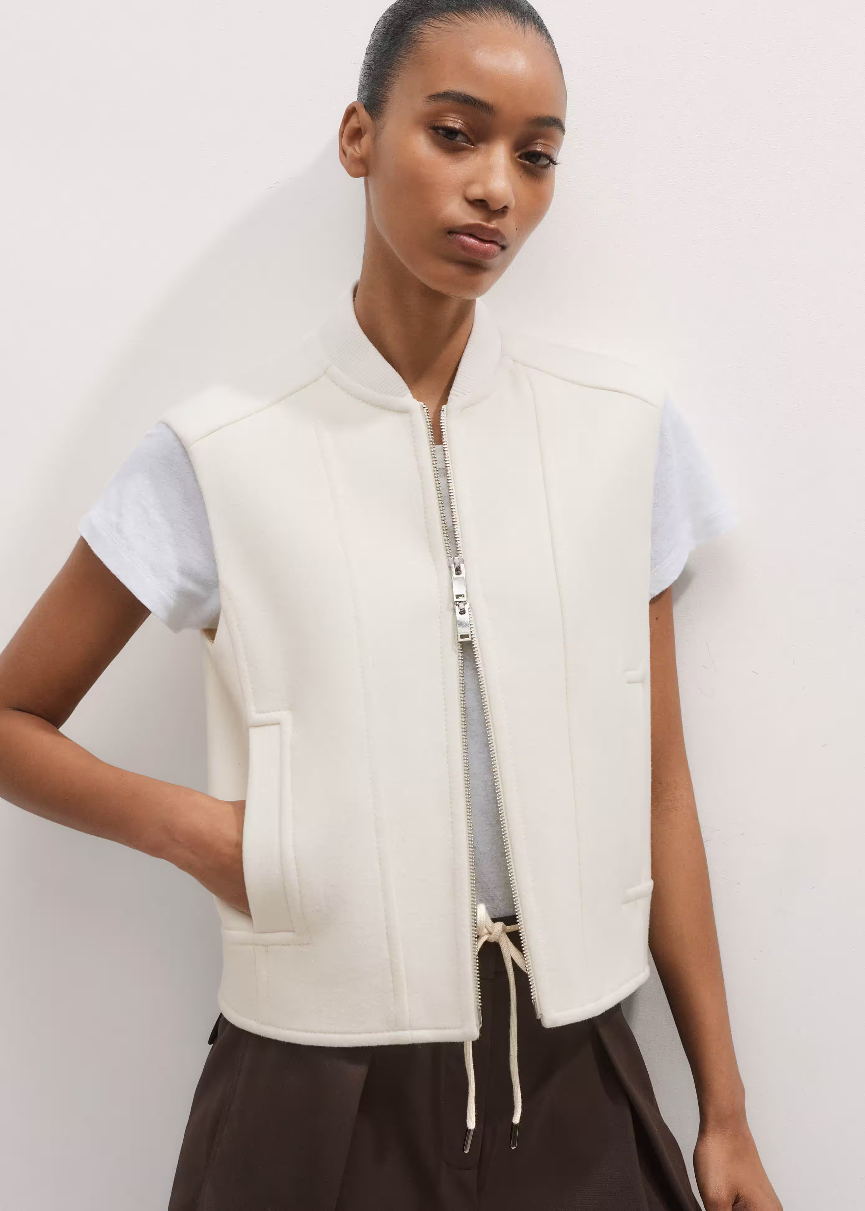 Luxe Wool Sleeveless Biker Jacket Italian Wool | ME+EM US