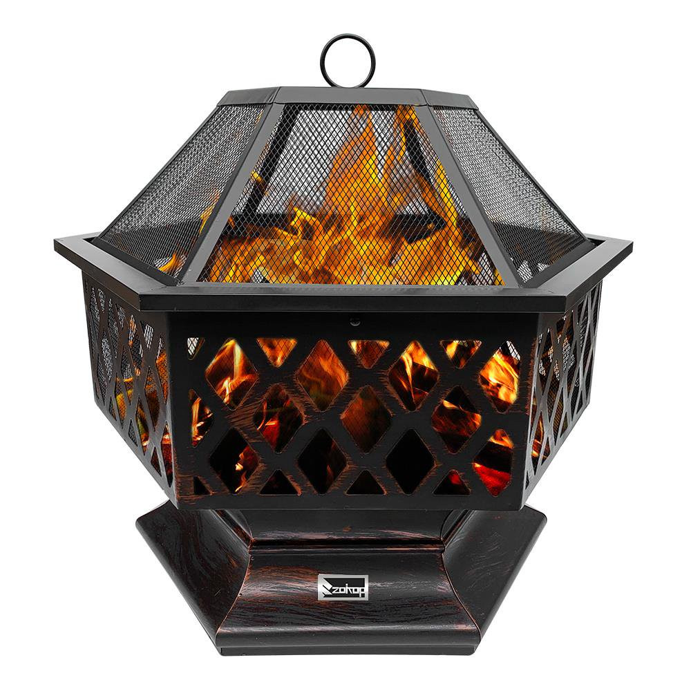 Ktaxon 24" Hexagonal Patio Fire Pit Outdoor Firebowl Fireplace - Walmart.com | Walmart (US)