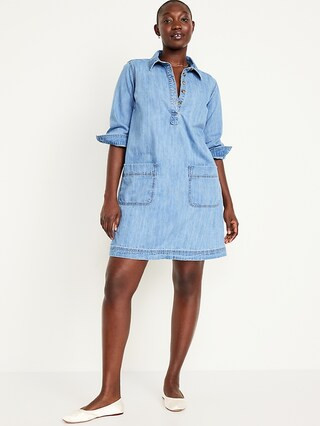 Jean Popover Shirt Dress | Old Navy (US)