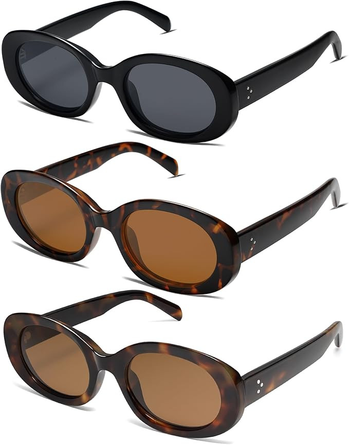 Allarallvr Retro Oval Polarized Sunglasses for Women and Men Vintage Designer Style Gafas De Sol ... | Amazon (US)