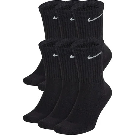 Nike Kids' Everyday Cushioned Crew Socks - 6 Pack (Black/White, ) | Walmart (US)
