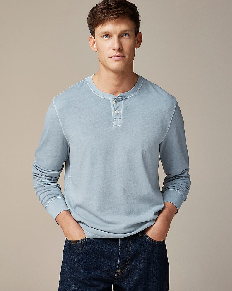 Vintage-wash cotton henley | J. Crew US